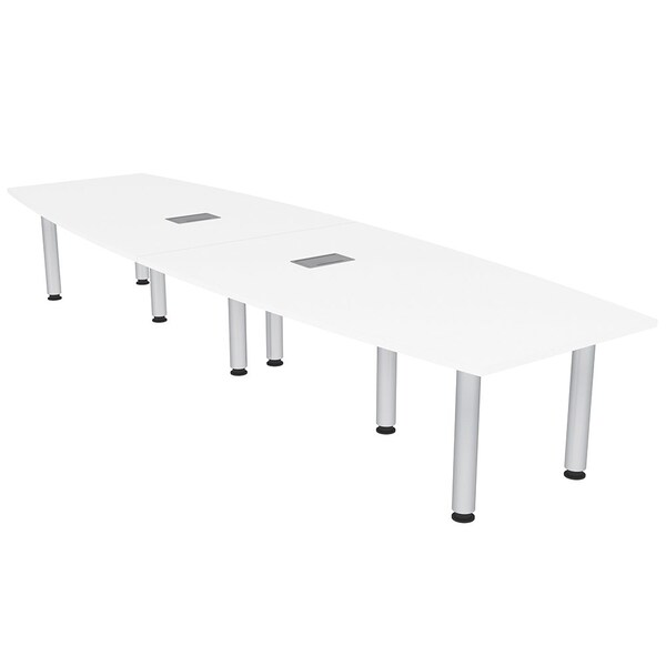 45 in W, 120 in L, 29 in H, Engineered Wood Top, White
